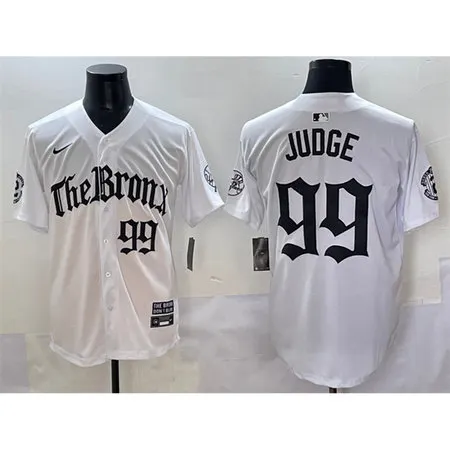 Men's New York Yankees #99 Aaron Judge White "Gothic Legacy Edition" Vapor Premier Limited Stitched Baseball Jersey