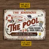 Personalized Pool Grilling Red The Tans Custom Classic Metal Signs