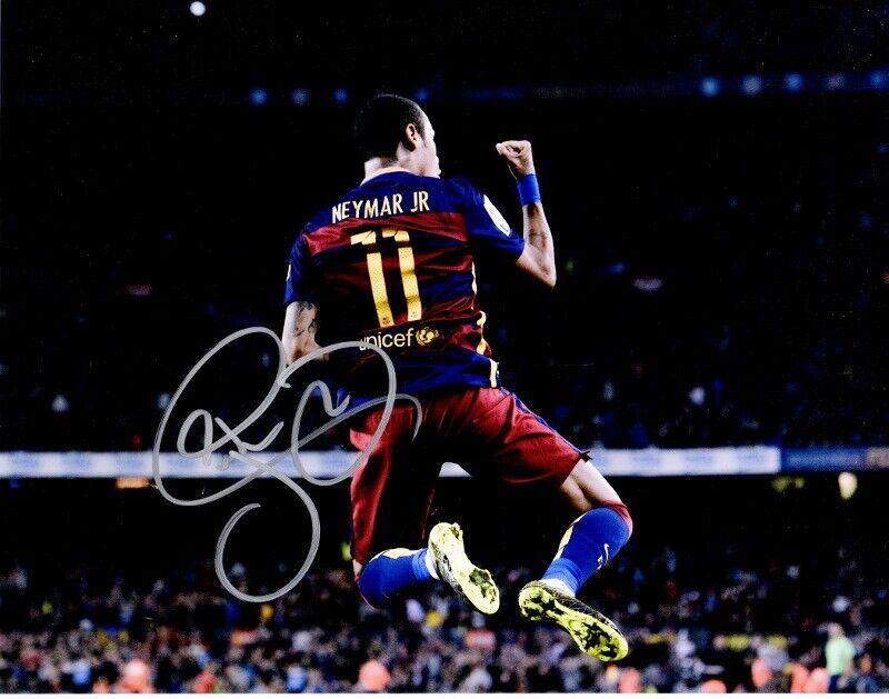 Neymar Signed Autographed FC Barcelona - Brazil Futbol - Soccer 11x14 inch Photo Poster painting