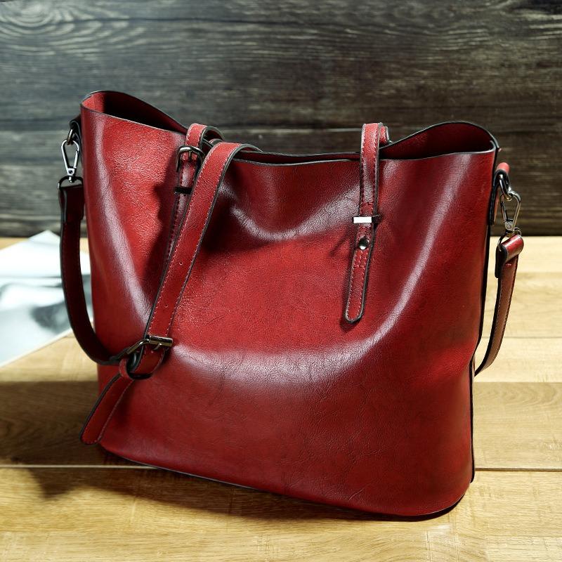 Ladies Vintage Waxed Pitote Bag Crossbody Shoulder Handbag