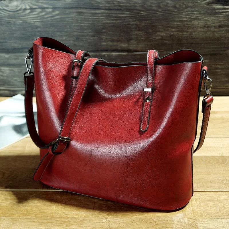 Ladies Vintage Waxed Pitote Bag Crossbody Shoulder Handbag