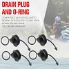 4Pcs Black Drain Plug & O-Ring 292001352 292001320 for GTI GTR GTX RXPX RXT RXTX