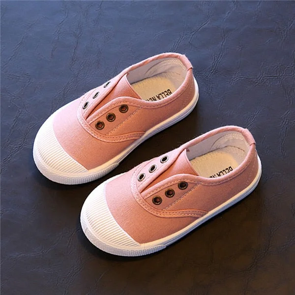 New Spring Summer Kids Shoes For Boys Girls Insole 13.5-18CM Candy Color Children Casual Canvas Sneakers Soft Fashion Sneakers