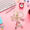 DIY Pink Tassel Ring Letter Butterfly Keychain