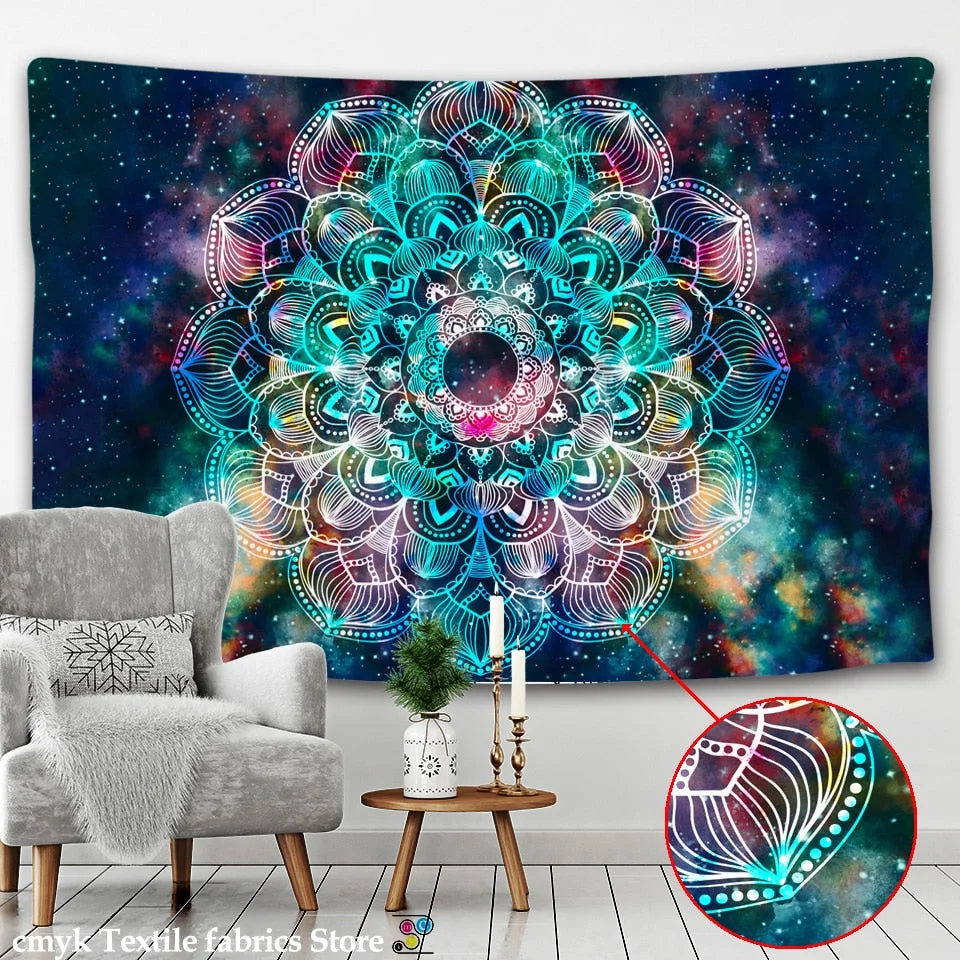 Indian Mandala Tapestry Wall Hanging Sandy Beach Throw Rug Blanket Camping Tent Travel Mattress Bohemian Sleeping Pad Tapestries