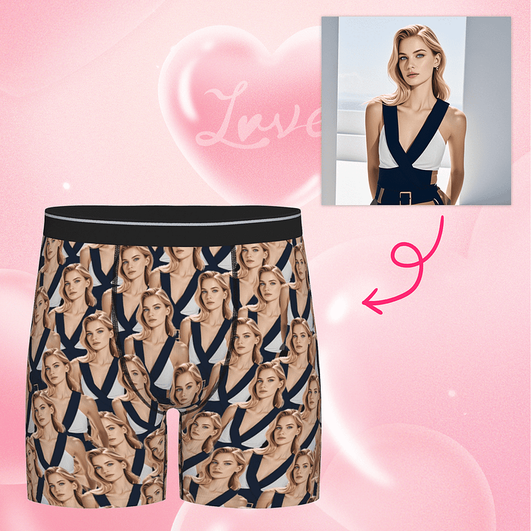 【Byxhuc】Personalized Underpants for Men, Boxer with Face on Them Customize, Photo Gifts for Boyfriend Christmas Birthday Thanksgiving