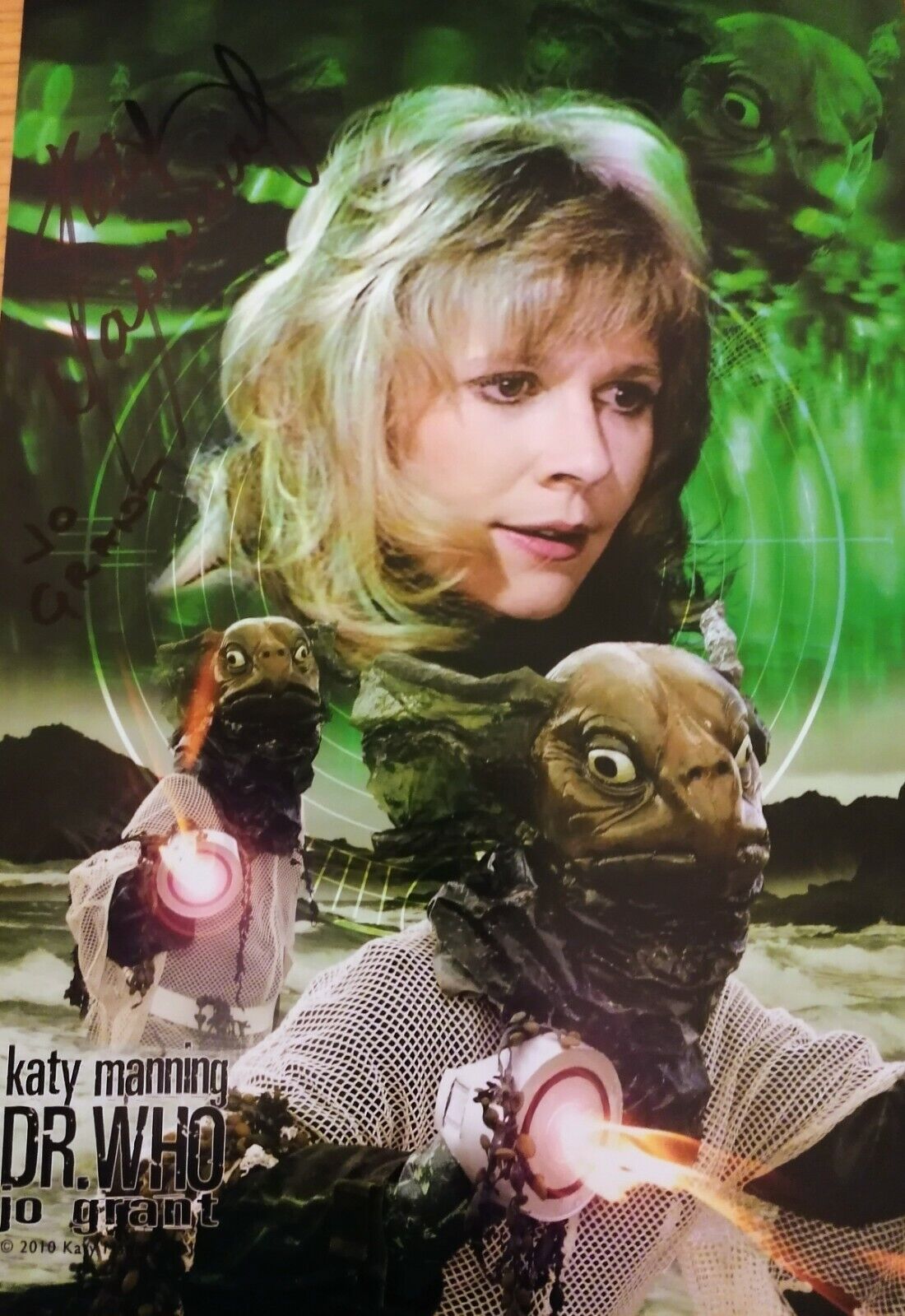 Katy MANNING as Jo Grant Doctor Who GENUINE SIGNED 1 2 x 8 AUTOGRAPHED Photo Poster painting