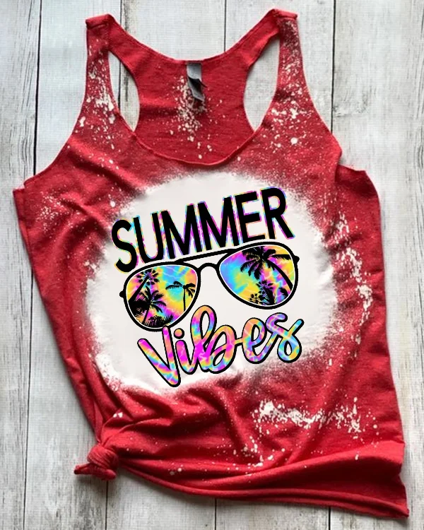 Summer Vibes Bleached Tank