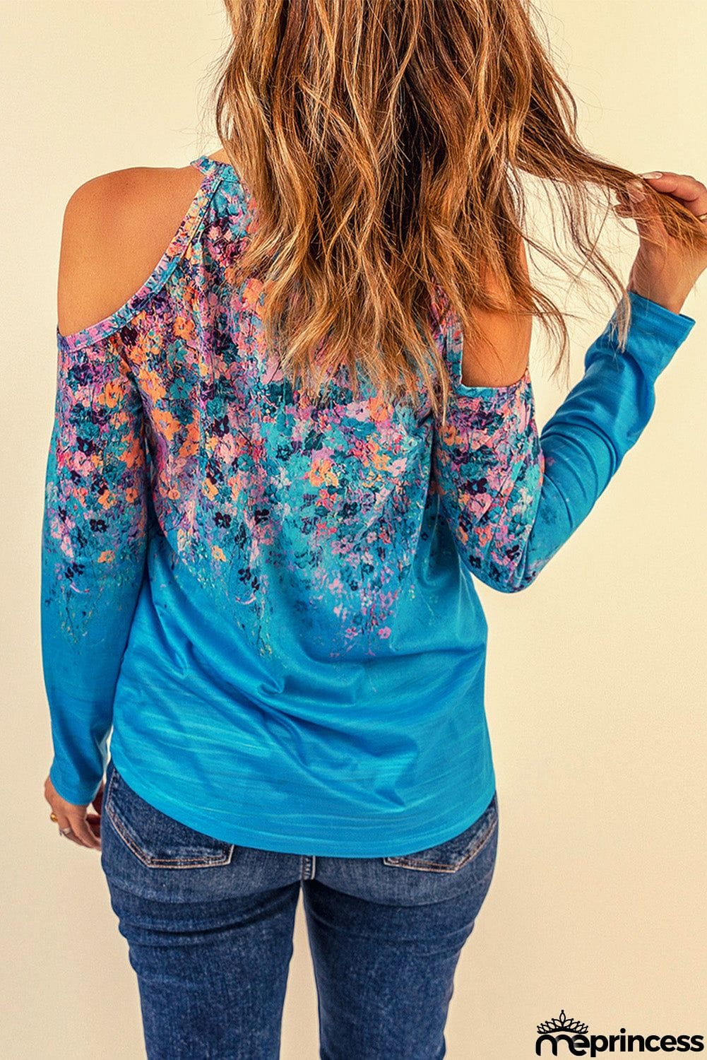 Floral Print Cold Shoulder Top