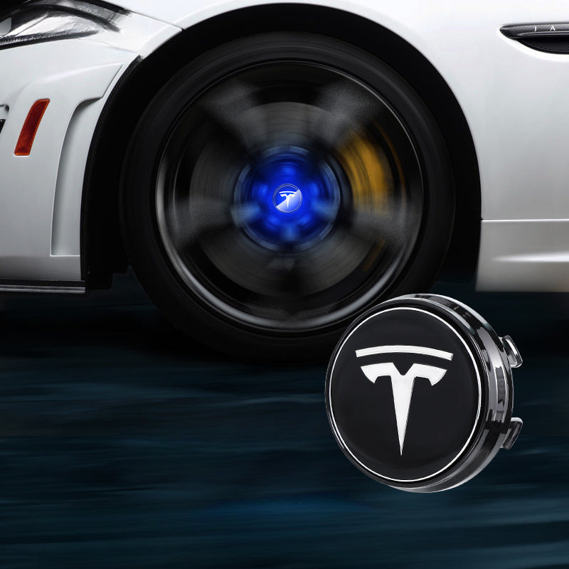 Tesla-Compatible Magnetic Suspension Hub Caps & LED Suspension Luminous Wheel Hub Lights