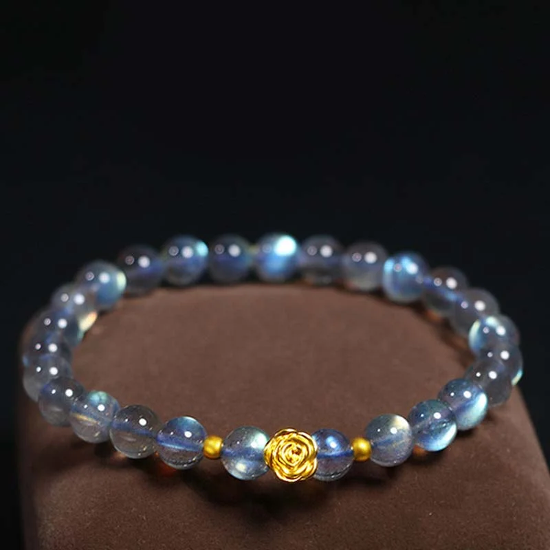 Moonstone Rose Luck Blessing Bracelet