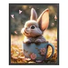 Rabbit In Tea Cup - 11CT Stamped Cross Stitch 40*50cm/15.75*19.69in
