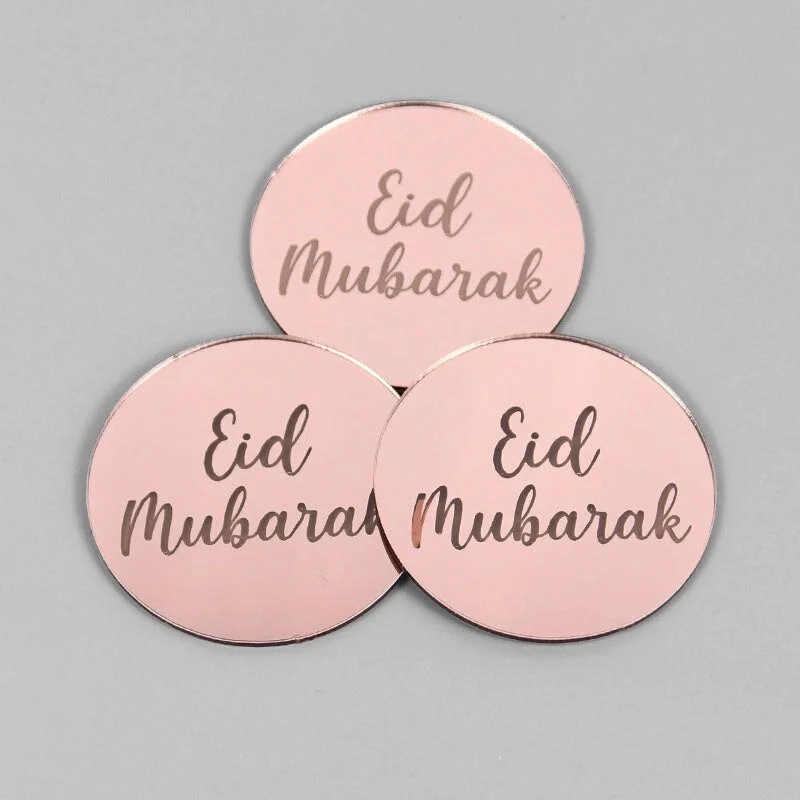 5/10pcs Eid Mubarak Acrylic Cupcake Topper Gold Ramadan Kareem Cake Topper Islamic Muslim Festival Party Cake DIY Decorations