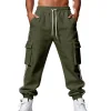 Men's Cargo Jogger Pants With Side Stripes by Inlyline