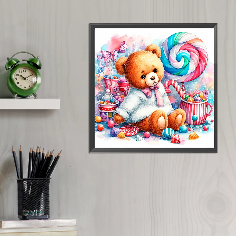 Diamond Painting - Full Round Drill - Candy Bear(Canvas|30*30cm)