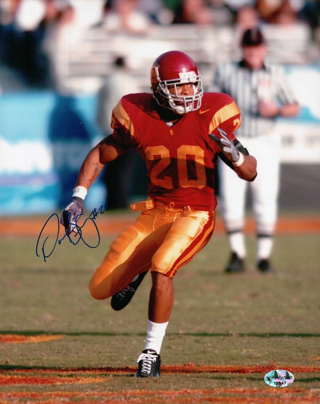 Darnell Bing Signed 8X10 Photo Poster painting Autograph USC Trojans On Field Left Auto COA