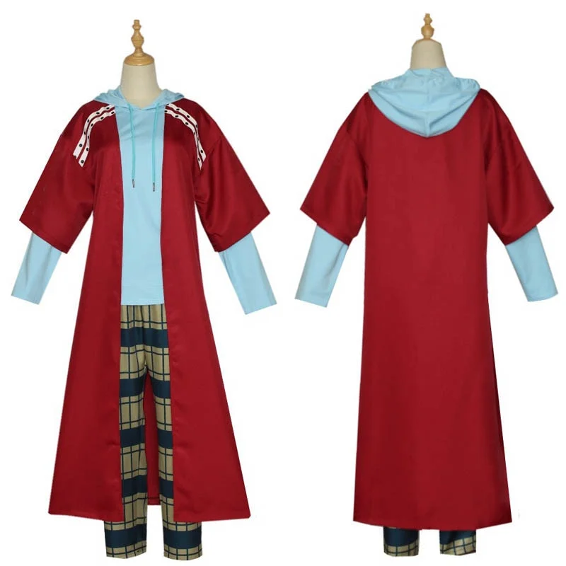 Thor Superhero Cosplay Costume Red Coat Hoodie Halloween Outfit-elleschic