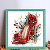 Red High Heels Full Stamped Cross Stitch 11CT 3-Strand 40x40cm