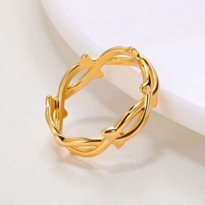 Pastoral Minimalist Solid Color 304 Stainless Steel Criss Cross Rings