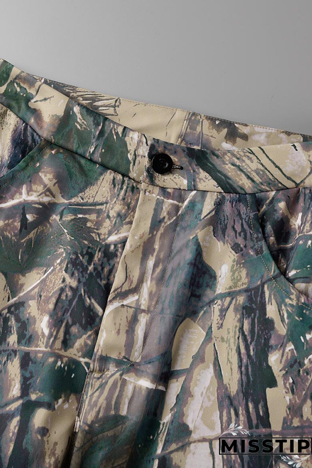 Multicolor Casual Print Patchwork Regular High Waist Conventional Full Print Trousers