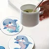 4Pcs DIY Dolphin Wooden Diamond Painting Coasters