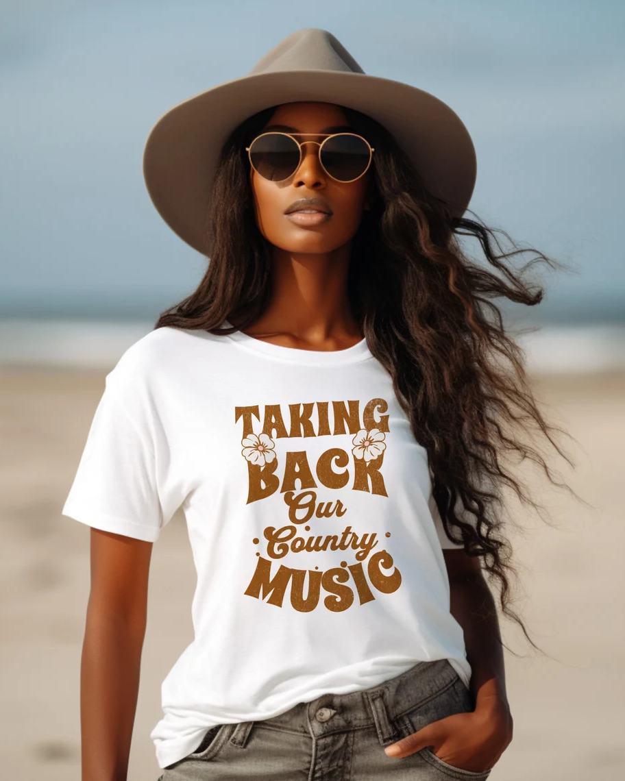 Black Country Music Crew Neck Unisex Short Sleeve Tshirt