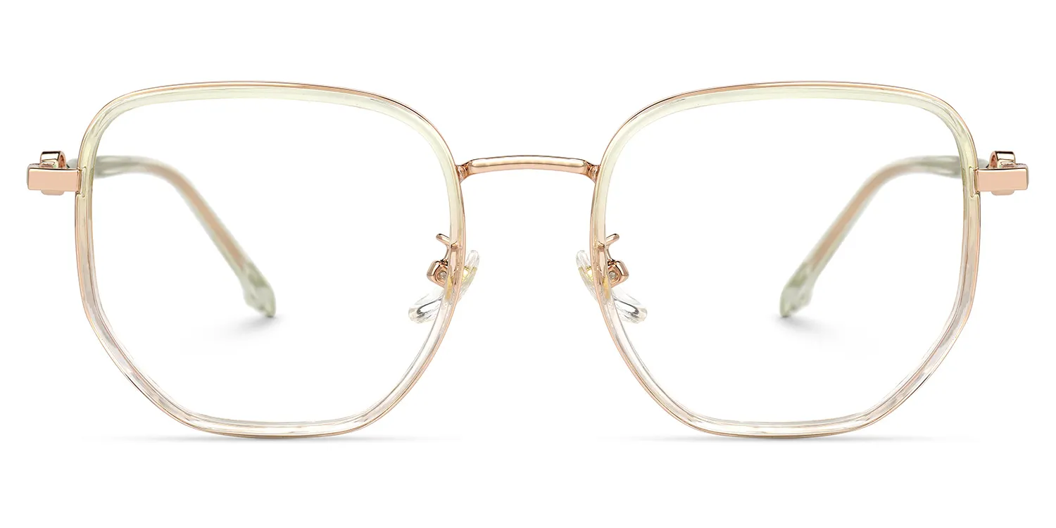Naum GrÃ¼n-Gold Geometrisch Brille GrÃ¼n-Gold