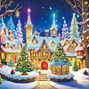 (US Local)4pack Xmas House-Crystal Rhinestone Diamond Painting(30x30cm)