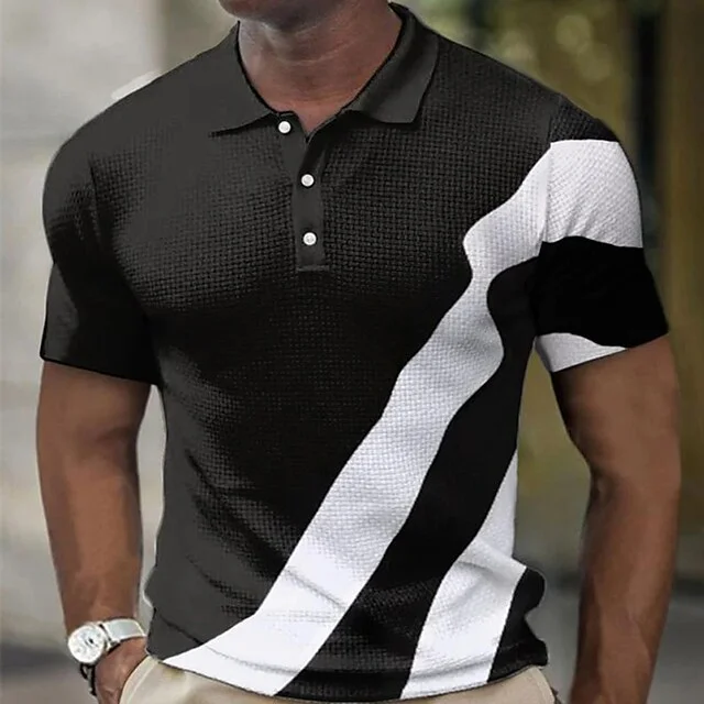 Men's casual loose short-sleeved polo shirt