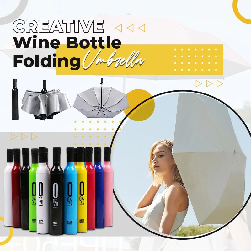Creative Wine Bottle Folding Umbrella
