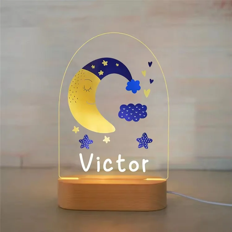 Custom Name 3D Acrylic Cartoon LED Night Lights for Kids