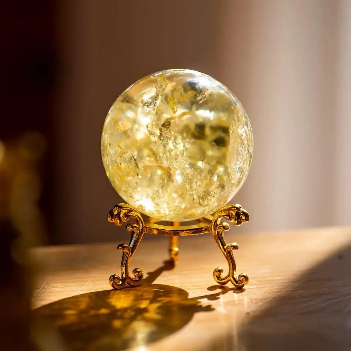 Citrine sphere detail - polish and glow