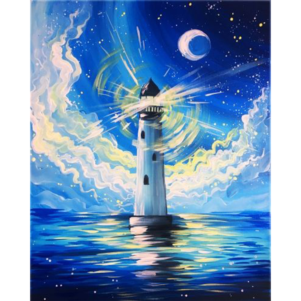 Sea ??Lighthouse 30*40CM(Canvas) Full Square Drill Diamond Painting gbfke