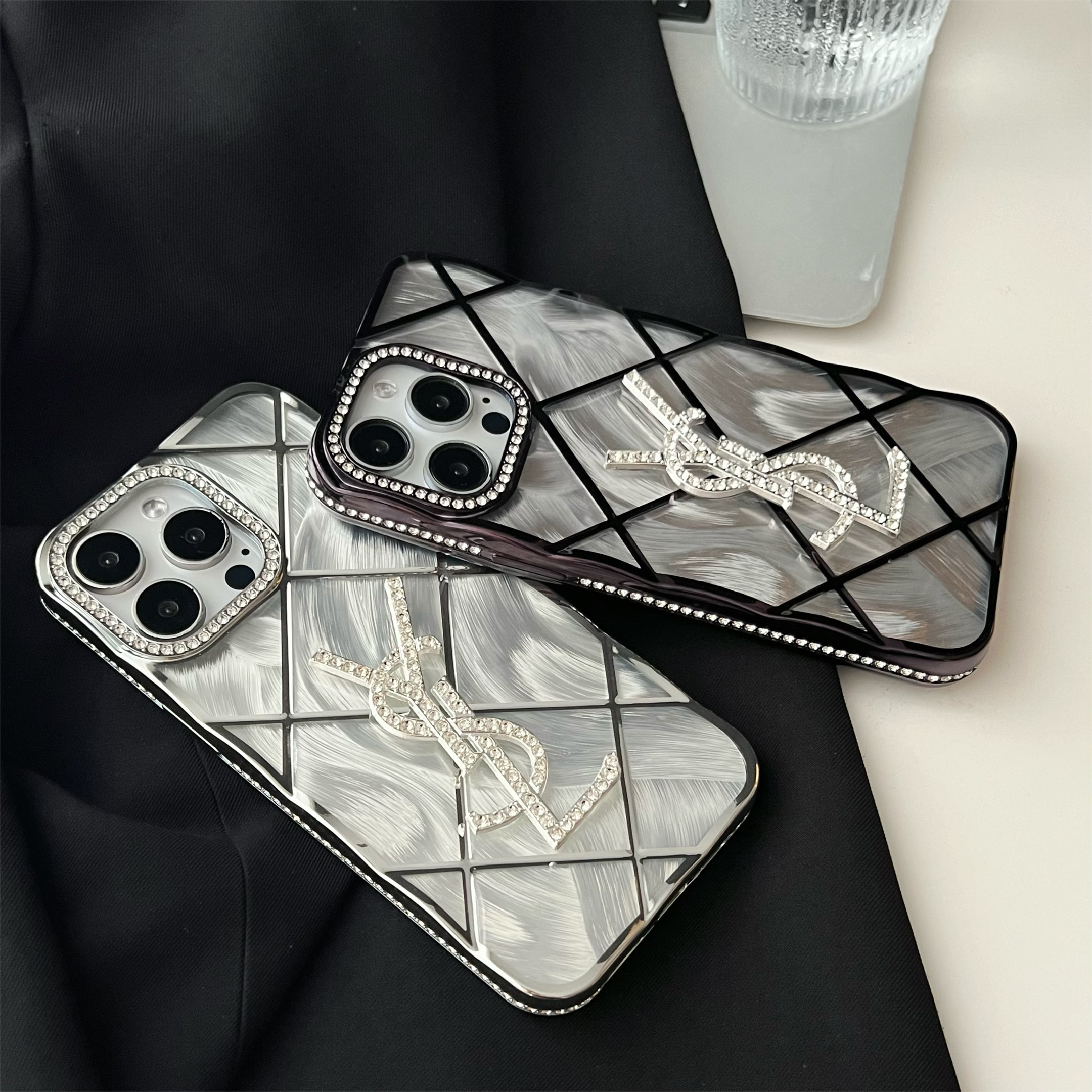 YSL Exquisite Diamond Craftsmanship Shiny Apple iPhone Cases Cover
