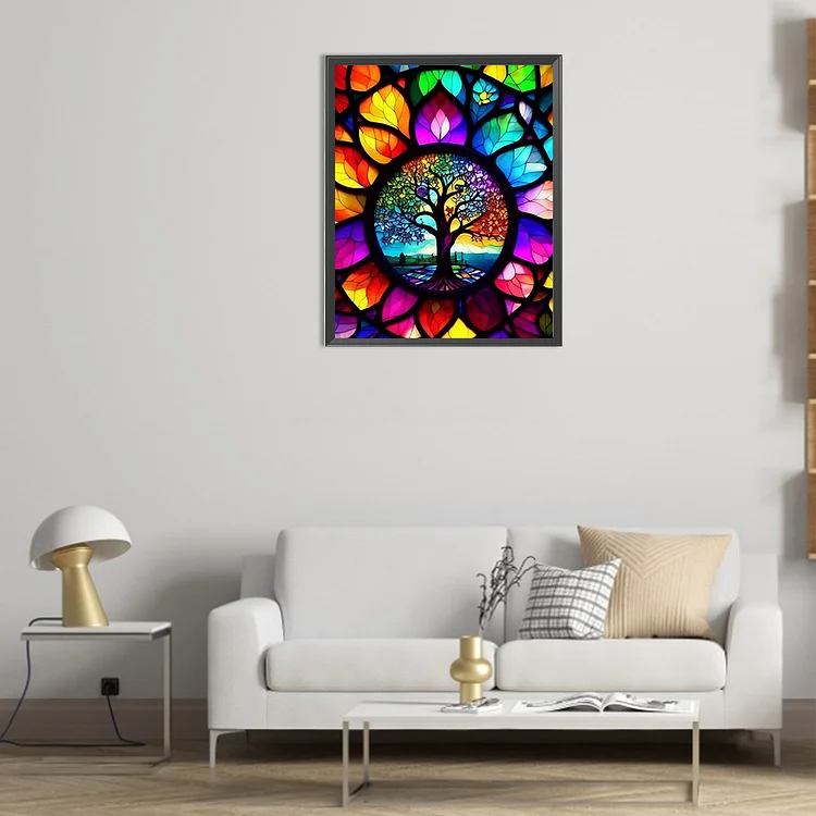 Stained Glass Tree - Full Round - AB Diamond Painting(45*55cm)