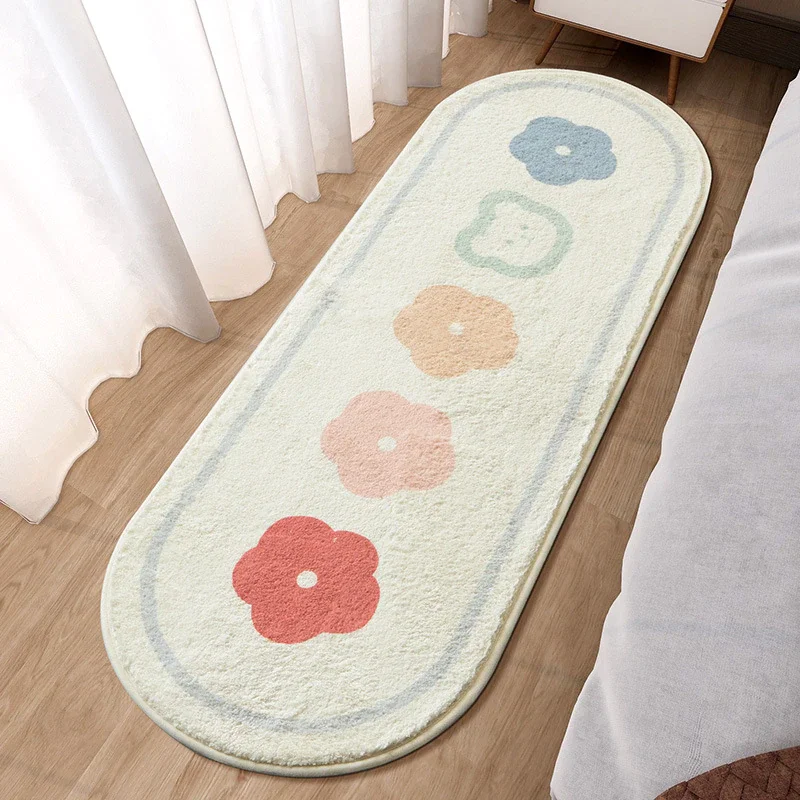 Athvotar Bedroom Long Carpet Super-Density Fluffy Plush Kawaii Bedside Floor Mat Absorbent Non-Slip Bathroom Doormat Area Rugs