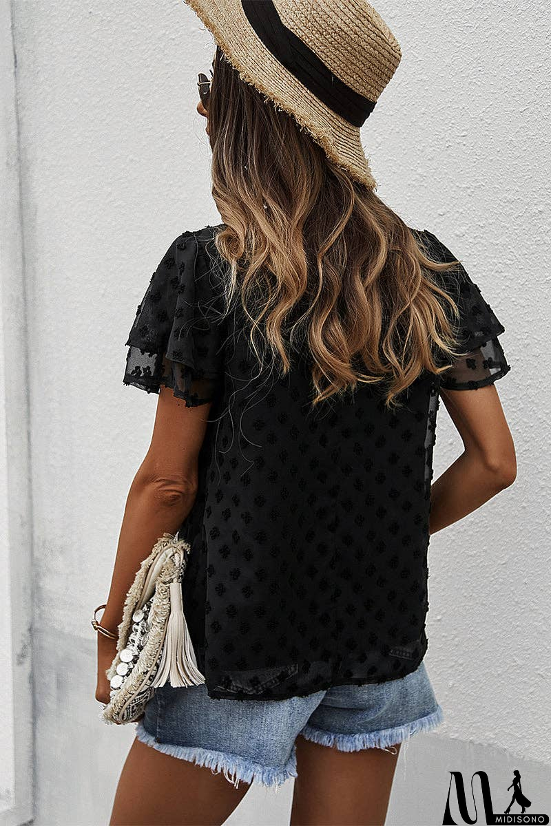 MidiSono - Breathable Comfort Mock Neck Top