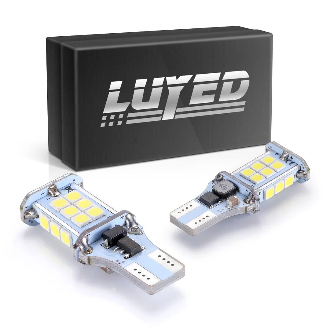LUYED 2 X 1550 Lumens Extremely Bright Error Free 360-Degree Shine 921 912  W16W 3030 24-EX Chipsets LED Bulbs Used For Backup Reverse Lights, Xenon  White