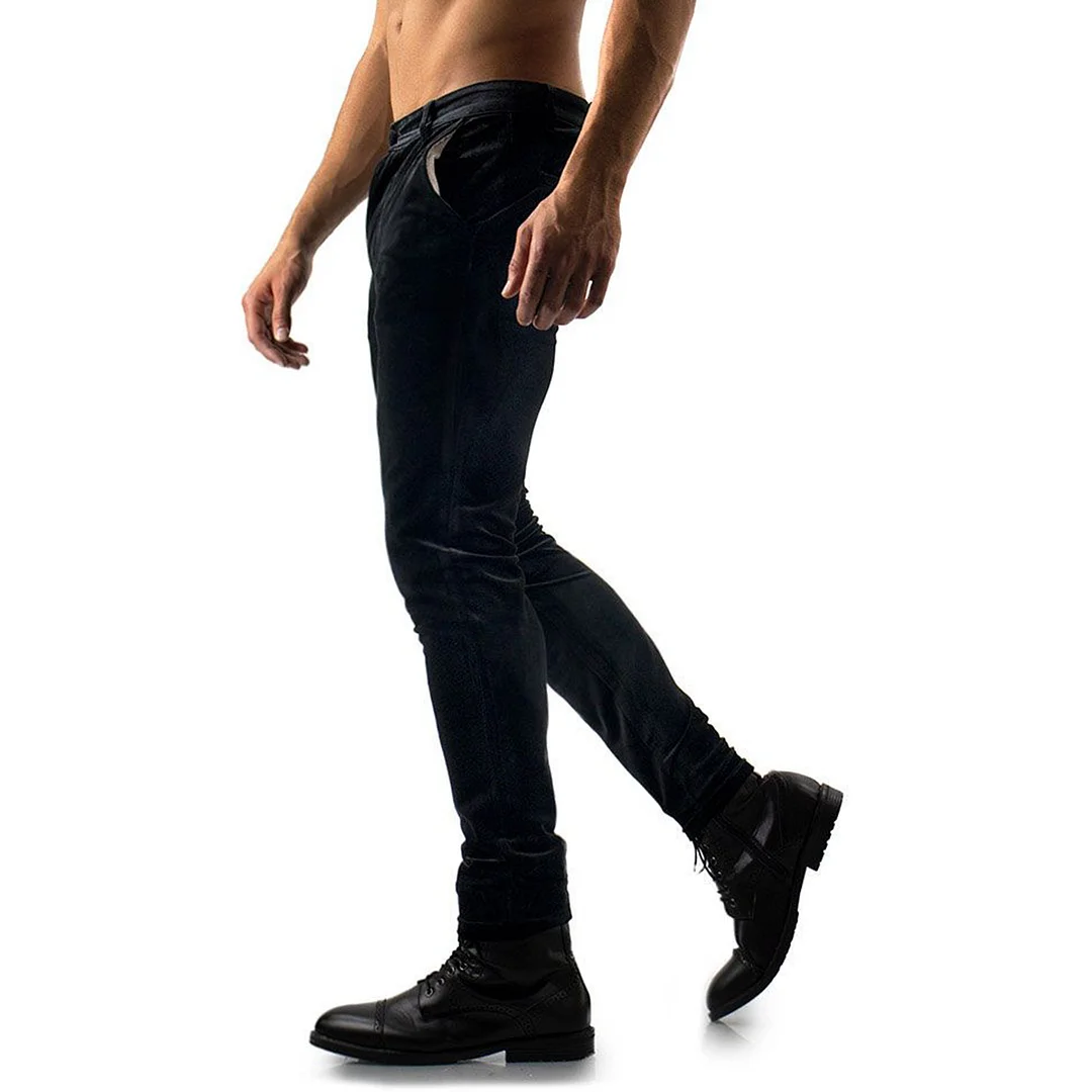 Casual Velvet Skinny Trousers-inspireuse