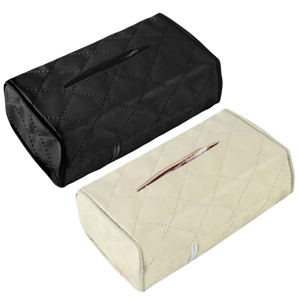 

PU Leather Car Tissue Box Towel Napkin Papers Container Holder Universal, Black, 501 Original