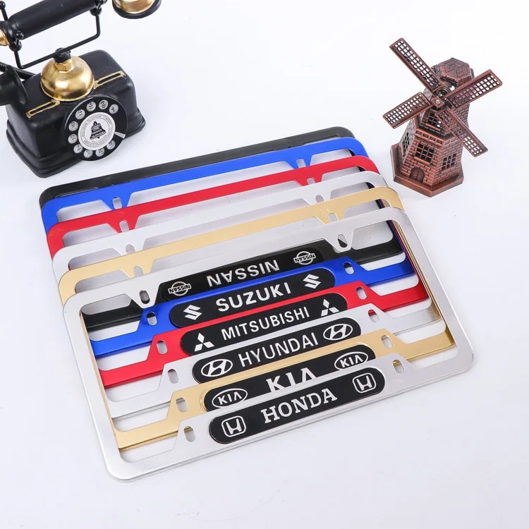 Car custom style license plate alloy modified anti-theft frame