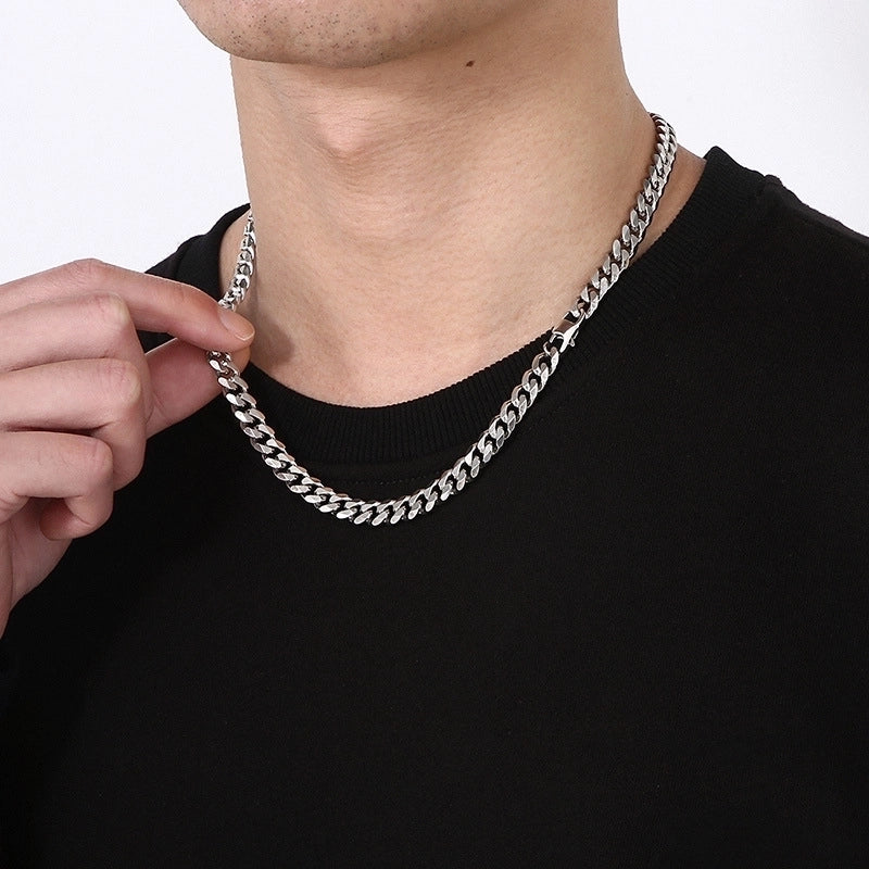 Minimalist Solid Color Titanium Steel Chain Unisex Necklace