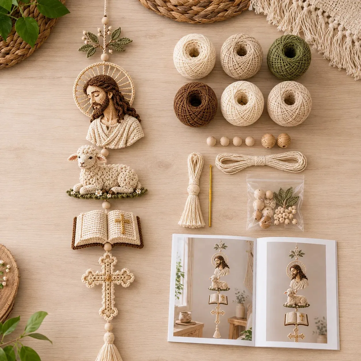 Finished and DIY versions of the Blessed Faith Hanging Cascade