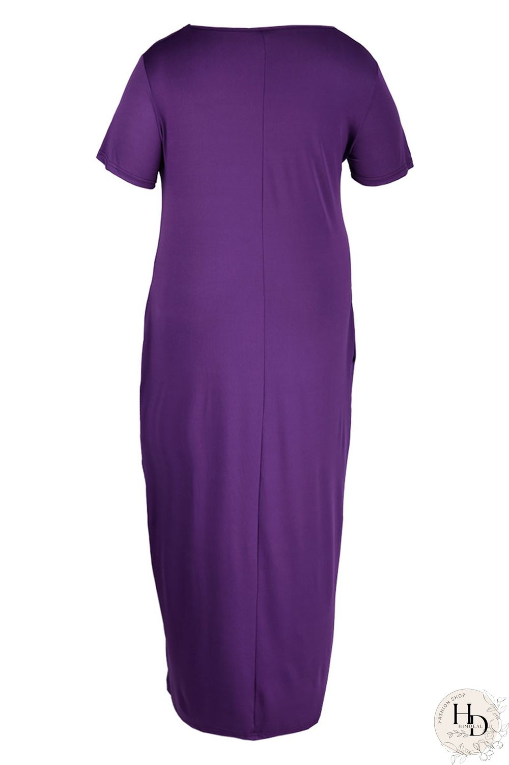 Pink Fashion Casual Plus Size Solid Patchwork V Neck Short Sleeve Dress