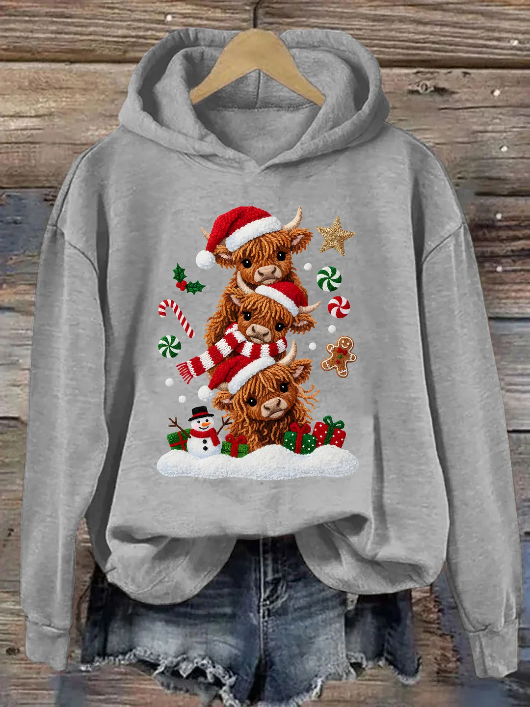 Highland Cow Christmas Hoodie