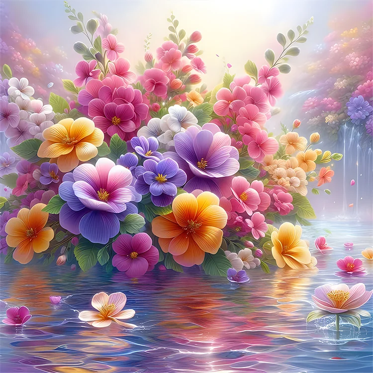 Dream Flowers 30*30CM (Canvas) Full Round Drill Diamond Painting gbfke