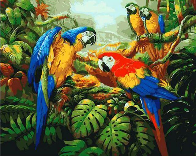 

Colorful Parrots – Paint By Numbers - 40*50CM, 501 Original