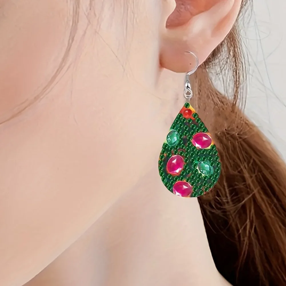 DIY 12 Pairs Double Sided 5D DIY Earring Making Kit Drop Earrings Jewelry Pendant