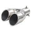 Dual Exhaust Tip Rolled Edge Slant Cut Tailpipe Tip 3 inch Inlet (Silver)