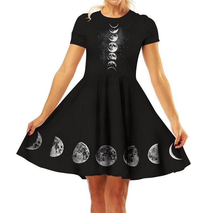 Black Moon Printing Dress SP13984